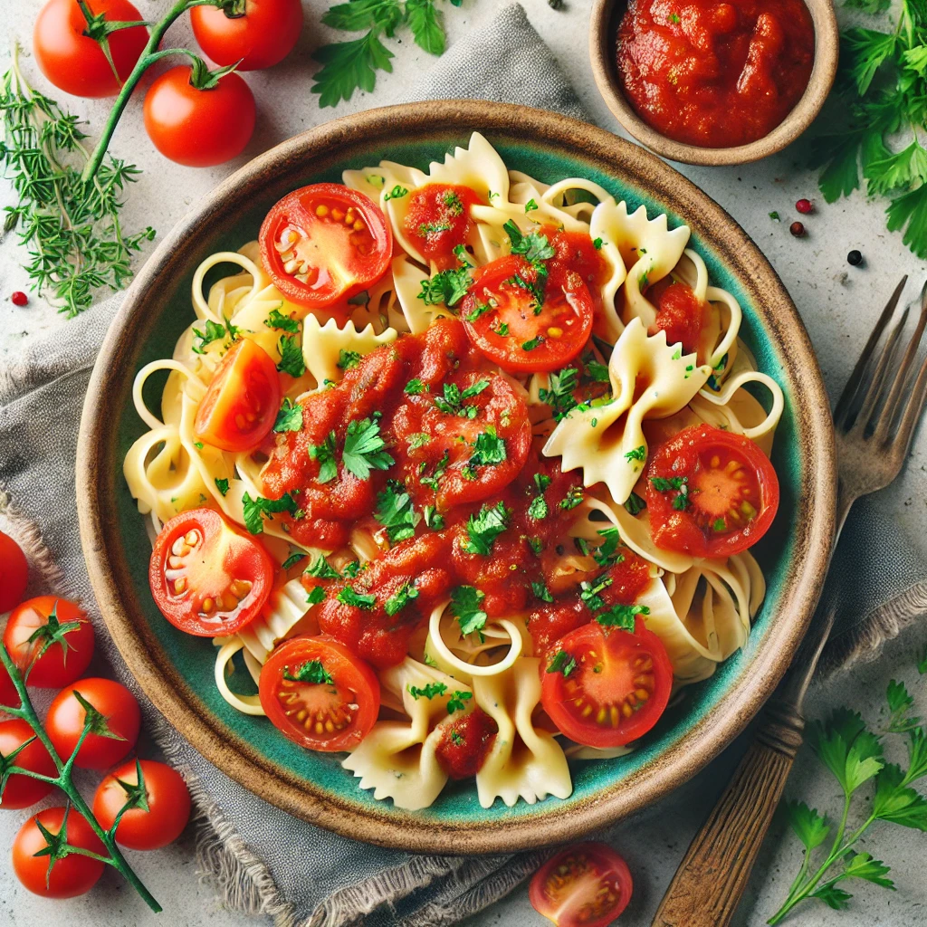 Vegane Pasta - leckere Tomatensosse schenkt Genuss