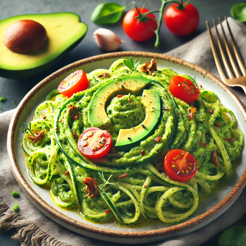 Zoodles und Avocado